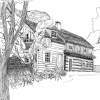 Pen  Ink - Ed Kane - Architecture Light Study Drawing Artist