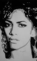 Black And White - Sheila E - Paint On Paper