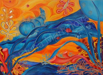 Add New Collection - Triptych Another World Evolution 89 M  348 Cm - Acrylics