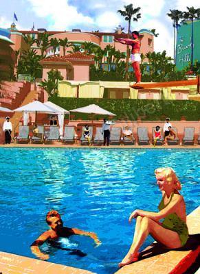 Poolside - Beverly Hills Hotel - Acrylics