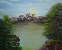 Secret Lake - Acrylic Paintings - By Carol Plattner, Realism Painting Artist