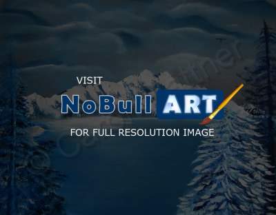 Nini Arts Studio - Blue Winter Lake - Acrylic