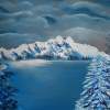 Blue Winter Lake - Acrylic Paintings - By Carol Plattner, Realism Painting Artist