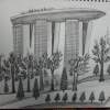 Marina Bay Sands - Pencils Drawings - By Cheena Kaushal, Pencil Sketch Drawing Artist