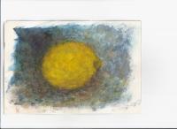 Stone Lemon Study - Watercolor Paintings - By Dana Chabino, Impressionism Painting Artist