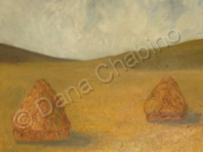 Oil Paintings - Impression Haystacks - Oil