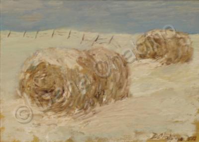 Oil Paintings - Impression - Hay Bales - Oil