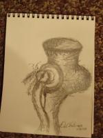 Rough Sketch For The Meat Grinder - Graphite Pencil Drawings - By Dana Chabino, Impressionism Drawing Artist