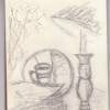 Sketch - Coffee House Still Life - Graphite Pencil Drawings - By Dana Chabino, Impressionism Drawing Artist