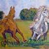 Wild Horses - Acrylic Paintings - By Jose P Villegas, Impressionism Painting Artist