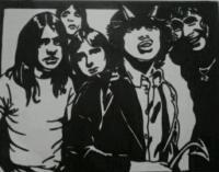 Acdc - Marker Drawings - By Mandi Williams, Black And White Drawing Artist