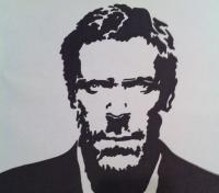 Hugh Laurie - Marker Drawings - By Mandi Williams, Black And White Drawing Artist