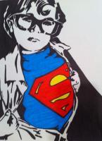 Superman - Marker Drawings - By Mandi Williams, Spot Color Drawing Artist