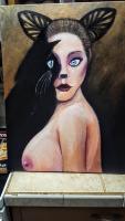 Kitty Kitty Titty - Painting Paintings - By Ricky Secord, Acrylic Painting Painting Artist