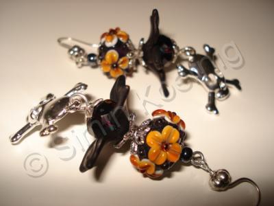 Every Day Earrings - Happy Halloween - Lampwork Glass