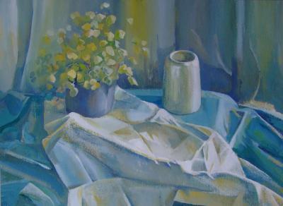 Still Life - Still Life With Blue - Tempera