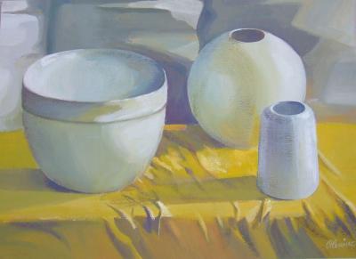 Still Life - Vases - Tempera