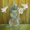 Lily In Glass Vase - Oil Paintings - By Elena Oleniuc, Realism Painting Artist