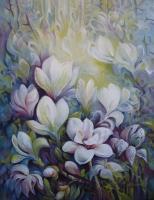 Magnolias - Acrylic Paintings - By Elena Oleniuc, Decorative Painting Artist