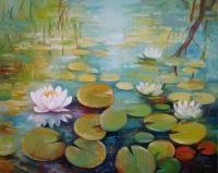 Decorative - Water Lilies On The Pond - Oil