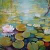 Water Lilies On The Pond - Oil Paintings - By Elena Oleniuc, Decorative Painting Artist