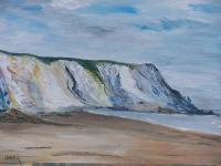 Irish Land And Seascape - White Cliff Beach - Oil On Canvas Panel