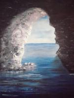 Irish Land And Seascape - The Grotto - Oil On Canvas Panel