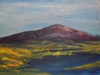 Irish Land And Seascape - Heather Mountain - Oil On Canvas Panel