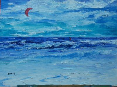 Irish Land And Seascape - Wild And Windy - Oil On Canvas Panel