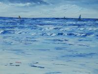Irish Land And Seascape - Sails Up - Oil On Canvas