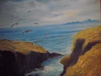Irish Land And Seascape - The Cove - Oil On Canvas Panel