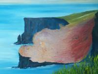 Irish Land And Seascape - The Cliffs Of Moher - Oil On Canvas