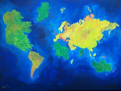 Irish Land And Seascape - The World Atlas According To The Irish - Acrylic On Board