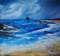 Irish Land And Seascape - Storm To The East Of The Skelligs - Acrylic On Canvas