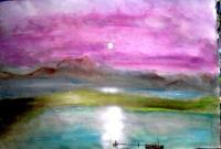 Moonligt Reflection - Acrylic On Canvas Paintings - By Joe Scotland, Scenic Painting Artist