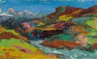 Summer In Mountains - Oil On Cardboard Paintings - By Gegham Asatryan, Impressionism Painting Artist