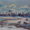 Winter In Village - Gouache On Cardboard Paintings - By Gegham Asatryan, Impressionism Painting Artist