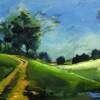 Farm Road - Oil On Canvas Paintings - By Davidh Miller, Impressionism Painting Artist