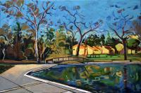 Impressionism - Footbridge And Trees - Oil On Canvas