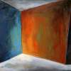 Blue And Orange Room - Oil On Canvas Paintings - By Davidh Miller, Expressionism Painting Artist