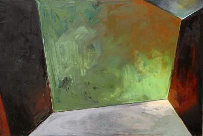 Room Paintings - Green Room - Oil On Canvas