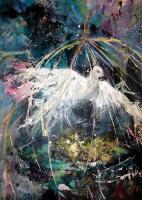 White Bird - Mixed Media Paintings - By Cheryl Ehlers, Mixed Media Painting Artist