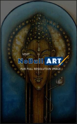 Chelians Buddha Series - Buddha 17 - Oil On Wood