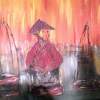 Street Vendor - Oil On Canvas Paintings - By Mike Do, Life Painting Artist