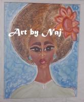 Classic Fro - Acrylic Paintings - By Janice Frierson, Afrocentric Painting Artist