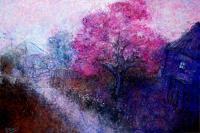 Paintings - The Magenta Tree - Acrylics And Pastels