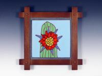 Cactus - Ceramics Wood Ceramics - By Stephen Hearne, Framed Art Tiles Ceramic Artist