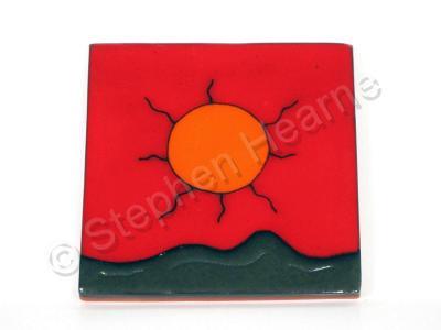 Pacifica Pottery - Abstract Ceramic Tile  07 - Ceramics