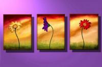 Modern Abstract Flowers - Delightful Daisies - Oil  Acrylic On Canvas