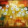 Divine Daisies - Oil  Acrylic On Canvas Paintings - By Peggy Garr, Modern Abstract Contemporary Painting Artist